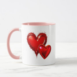 Caneca Un coeur pour madame et uncoeur pour monsieur.