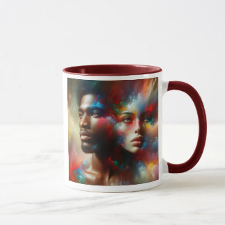 Caneca Un couple regardent au loin.