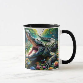 Caneca Un crocodile la gueule ouverte.