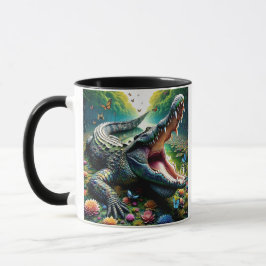 Caneca Un crocodile la gueule ouverte.