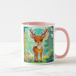Caneca Un jeune cerf tout mignon te regarde.