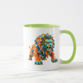Caneca Un lion féroce sur le point d'attaquer.
