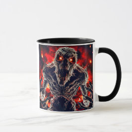 Caneca Un monstre sort des flammes.