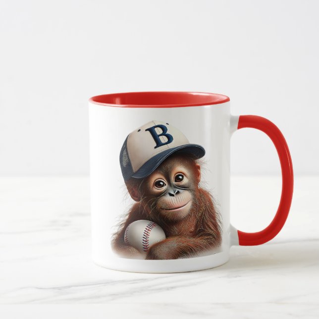 Caneca Un orang-outan joueur de baseball. (Direita)