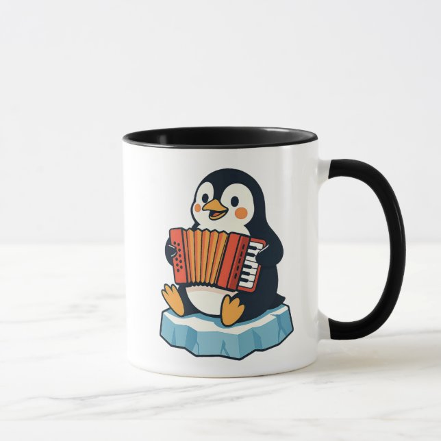 Caneca Un pingouin vous joue un air d'accordéon. (Direita)