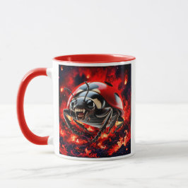 Caneca Une coccinelle monstrueuse et terrifiante.