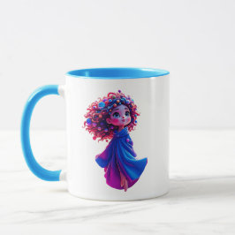 Caneca Une fillette flotte tranquillement dans les airs.