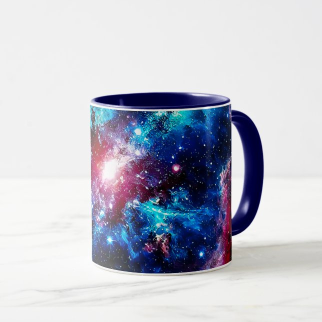 Caneca Une galaxie aux étoiles scintillantes. (Frente Esquerda)