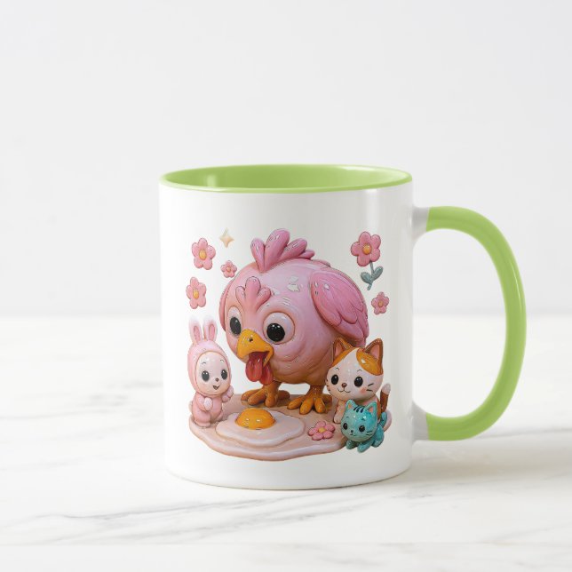Caneca Une poule casse son oeuf (Direita)