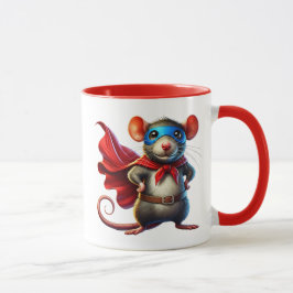 Caneca Une souris super-héros intrépide.