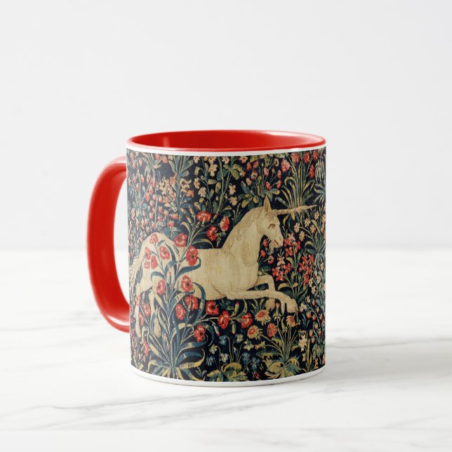 CANECA UNICORN E CERVEJA, FLORES, ANIMAIS FLORESTAIS (Frente Esquerda)