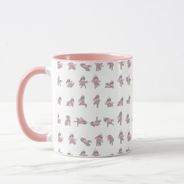Caneca Unicorn Yoga Poses Pattern Design (Esquerda)