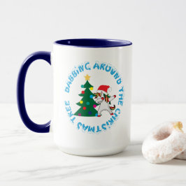 Caneca Unicórnio Dabbing À Volta Da Árvore De Natal Engra