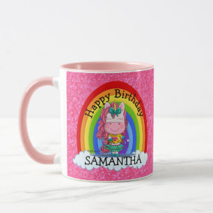 Caneca Unicórnio Feliz NASCIMENTO Rosa Midro