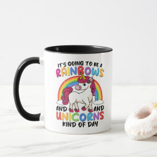 Caneca Unicórnio Fofo Caprichoso Divertido Arco-íris E Un
