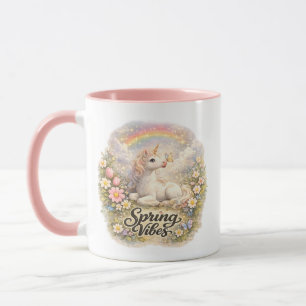 Caneca Unicórnio Vibrações da Primavera Floral P