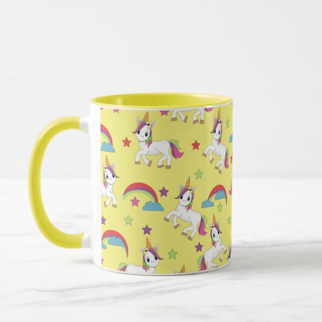 Caneca Unicórnios Cute Yellow (Esquerda)