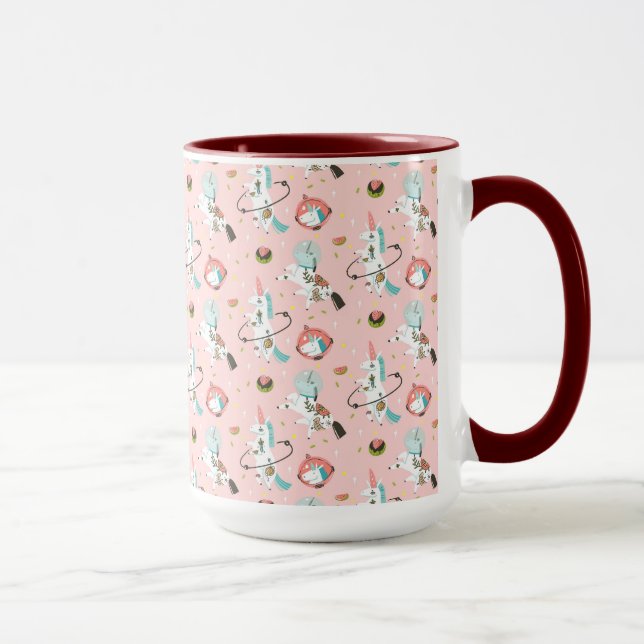 Caneca Unicórnios no teste padrão do espaço (Direita)