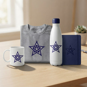 Caneca Unidade de Estrela Abstrata Moderna