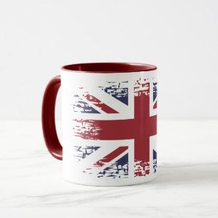 Caneca Union Jack (bandeira do Reino Unido), estilo grung