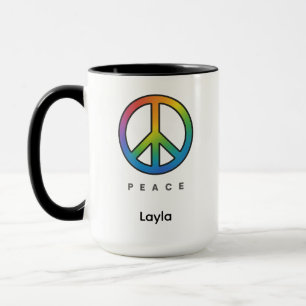 Caneca Unisex Colorido da Paz