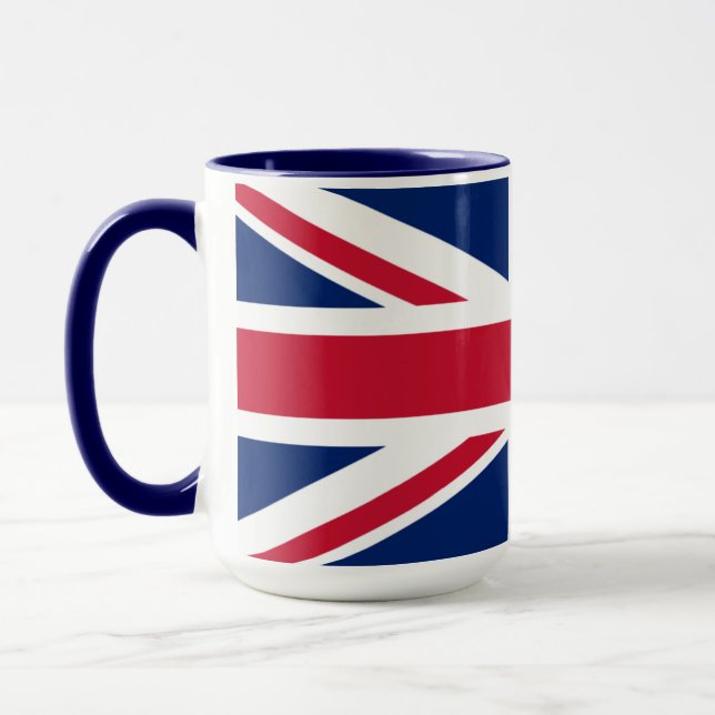 Caneca United Kingdom Union Jack Flag Personalized Mug (Esquerda)