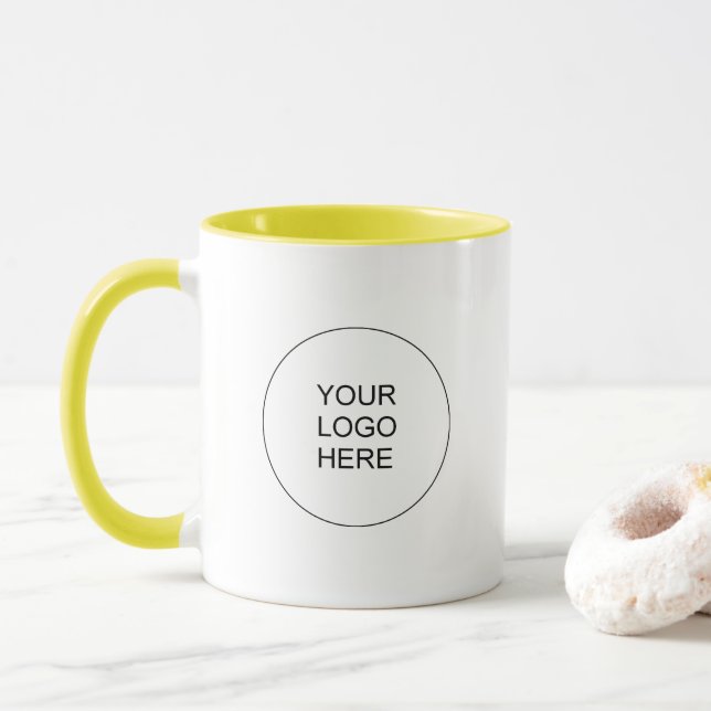 Caneca Upload Your Own Logo Elegant Modern Promotional (Com Donut)
