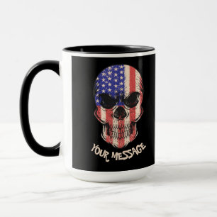 Caneca Urbano Guerreiro Americano Caveira Sua Mensagem de