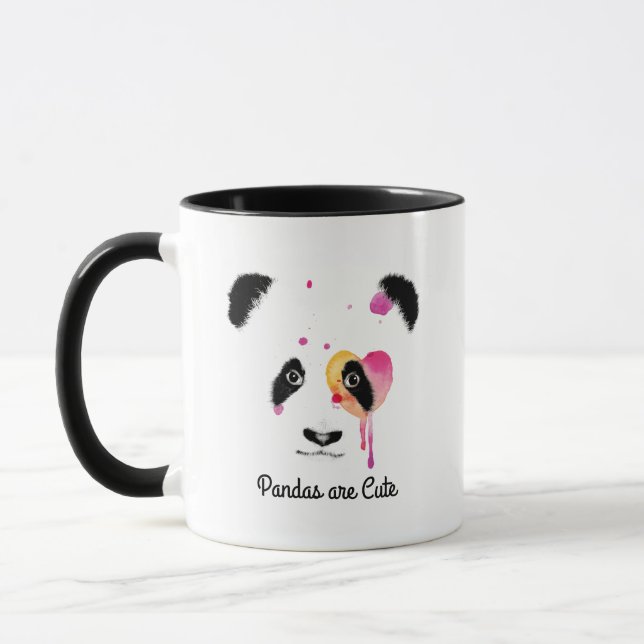 Caneca Ursa de Coração Panda Personalizada (Esquerda)