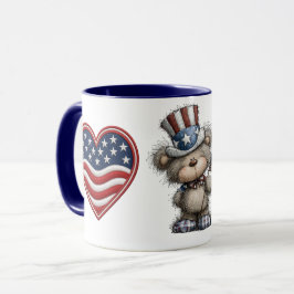 Caneca Ursa Teddy Patriótica de Duas Cores