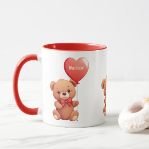 Caneca Ursinho de Amor de Nome Personalizado