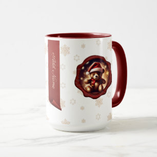 Caneca Ursinho de Natal - Estrelas de Banner Personalizad