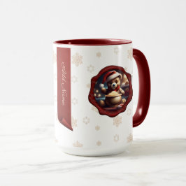Caneca Ursinho Natal Porridge Personalizado Banner Branco