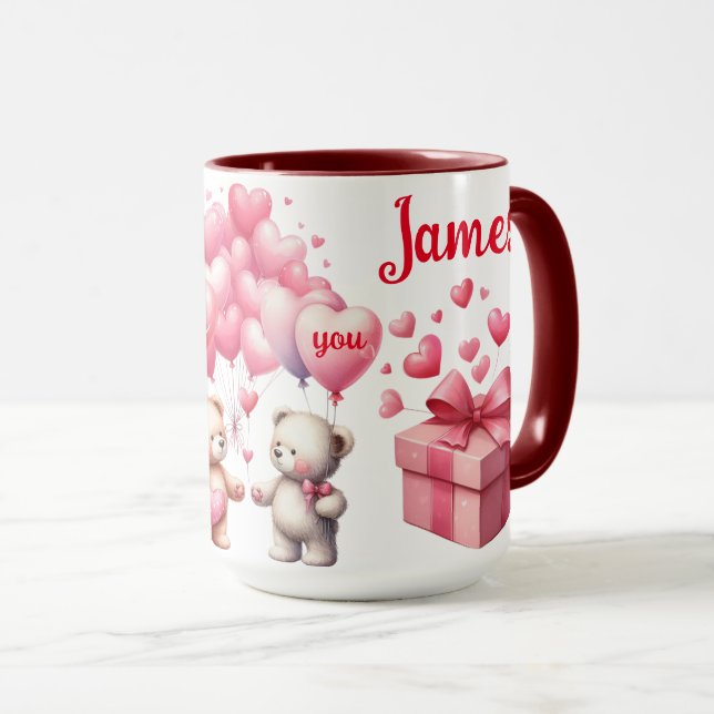 Caneca Ursinhos de Casais Apaixonados (Frente Esquerda)