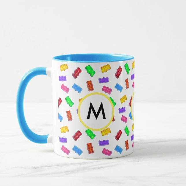 Caneca Ursinhos doces multicoloridos & caligrafia em bran (Esquerda)