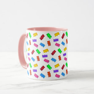 Caneca Ursinhos doces multicoloridos em branco