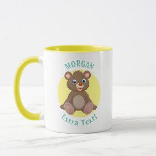 Caneca Urso Bebê Fofo, Personalize Nome e Mensagem