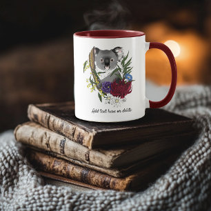 Caneca Urso Coala Fofo Verde Vida Selvagem Floral Austral