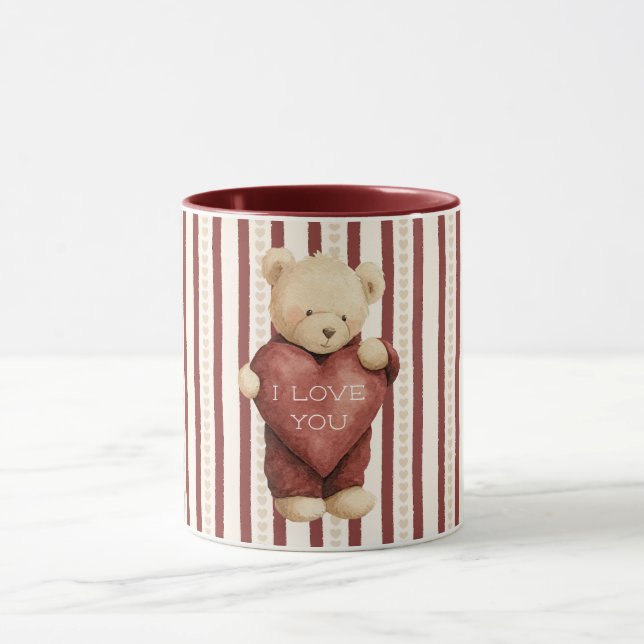 Caneca Urso de Amor Coração Vermelho (Centro)