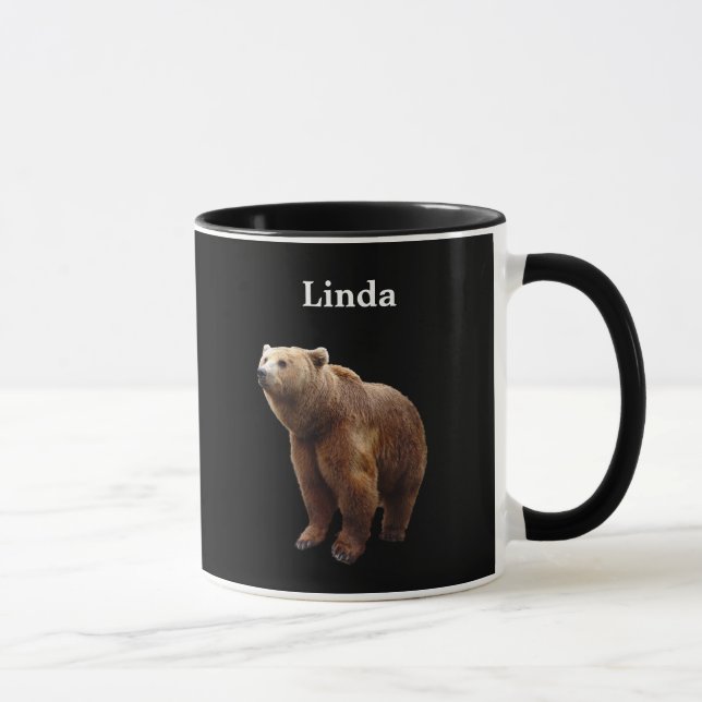 Caneca Urso de Brown personalizado no preto (Direita)