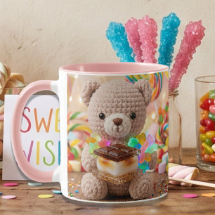 Caneca Urso de Crochê Personalizado com S'more