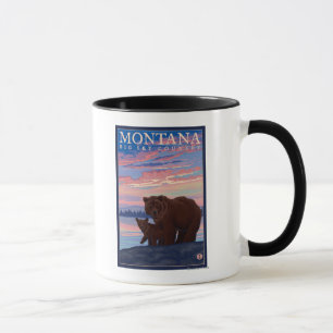 Caneca Urso de MontanaMomma e viagens vintage de Cub