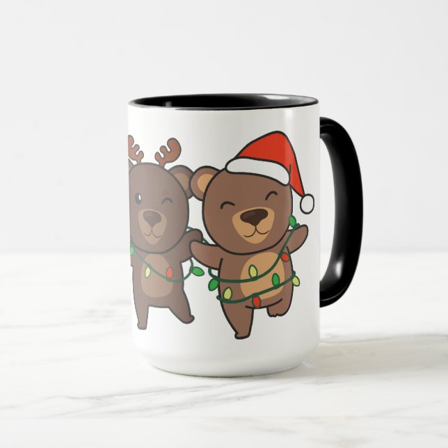 Caneca Urso de Natal Animais de Natal Molho (Frente Esquerda)