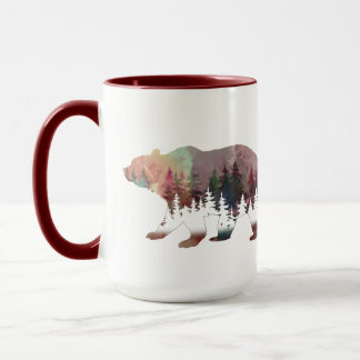 Caneca Urso de Vida Selvagem com Aquarelas Prowling