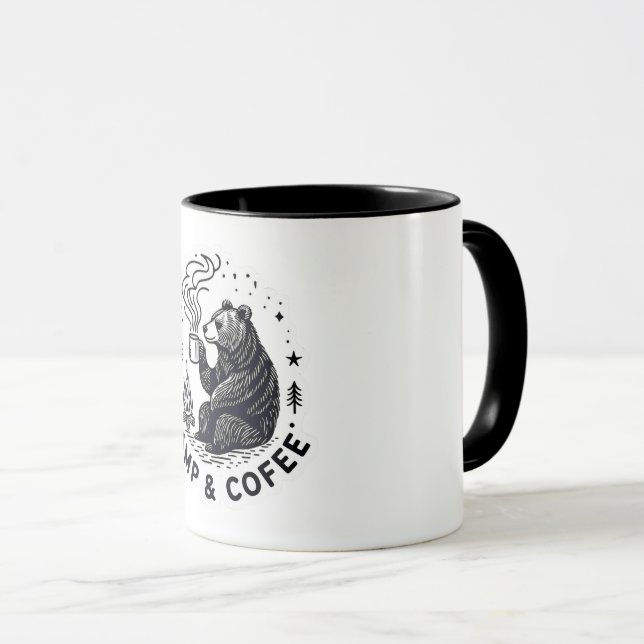 Caneca Urso do Acampamento & Café (Frente Esquerda)