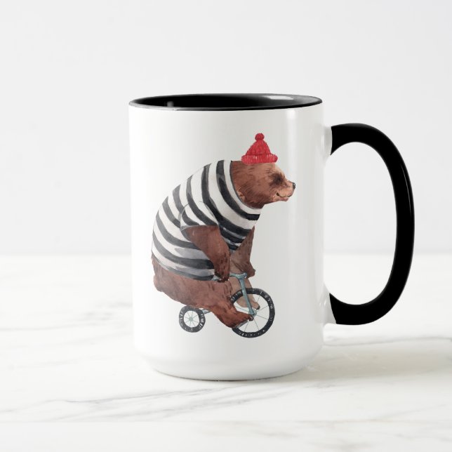 Caneca Urso do divertimento da bicicleta (Direita)