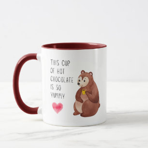 Caneca Urso e Raposa Maçã de Chocolate Quente