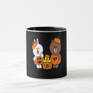 Caneca Urso Marrom Bonito Conjugado Rabbit Pumpkin
