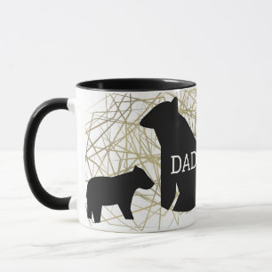 Caneca Urso Minimalista Pai Foil Abstrato