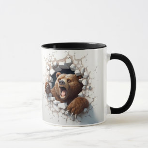 Caneca Urso na parede rachada